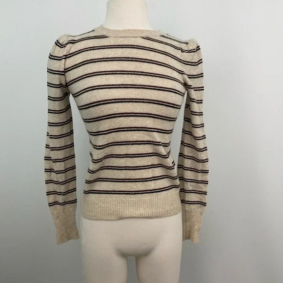 NWT FRAME shirred stripe cashmere sweater sz- XS - Picture 2 of 6